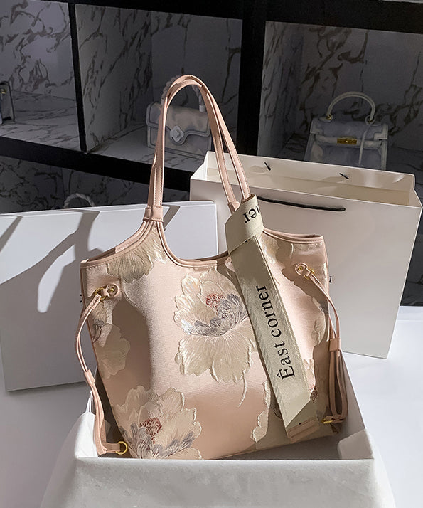 Geprägte große neue Schultertasche aus Kalbsleder