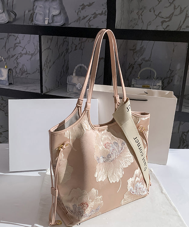Geprägte große neue Schultertasche aus Kalbsleder