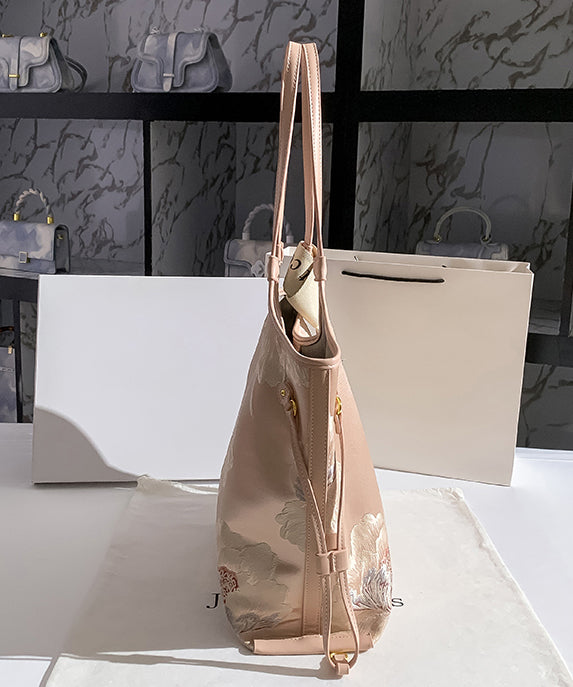 Geprägte große neue Schultertasche aus Kalbsleder