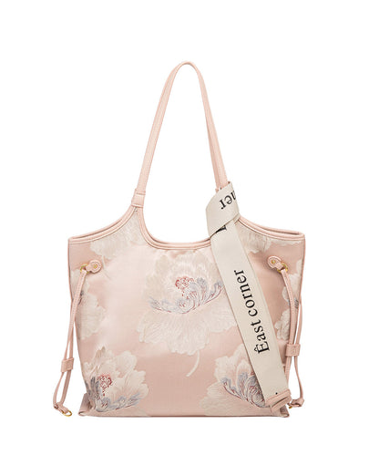 Embossed Large New Shoulder Leather Capacity Calf Bag