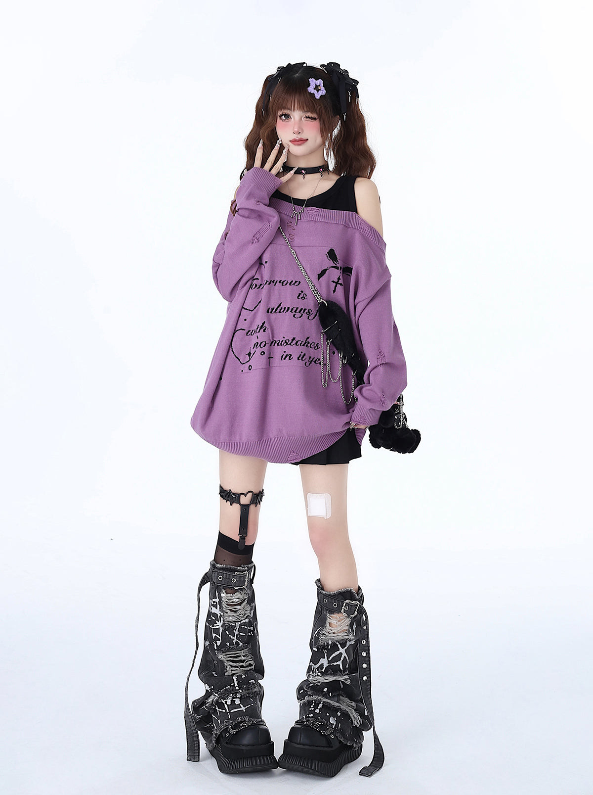 Off-Shoulder Zweiteiler Lazy Cool Faux Top Sweet Girly