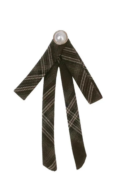 Ribbon + Retro Dress Check Tie Flared