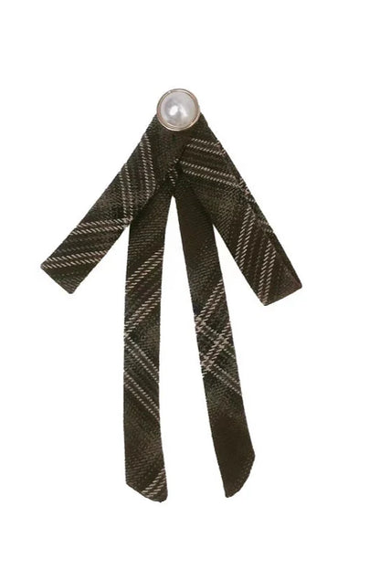 Ribbon + Retro Dress Check Tie Flared