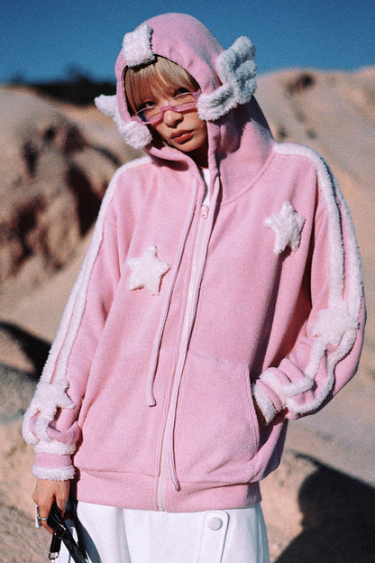 ピンクジャケットエンジェルニット