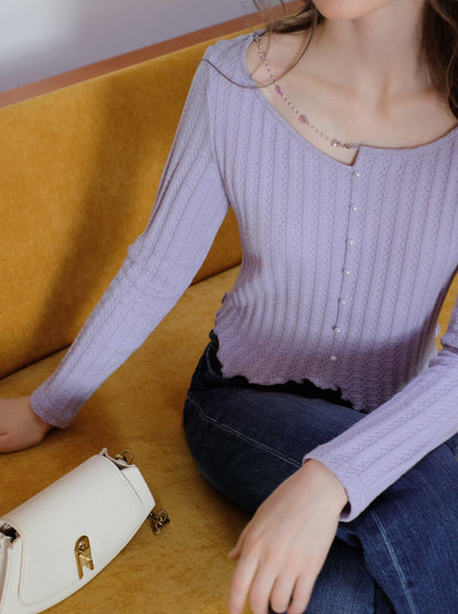 リブスプリングカーディガンニットタイツ