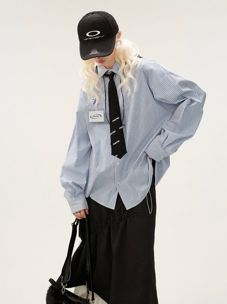 Striped Big Loose Overshirt