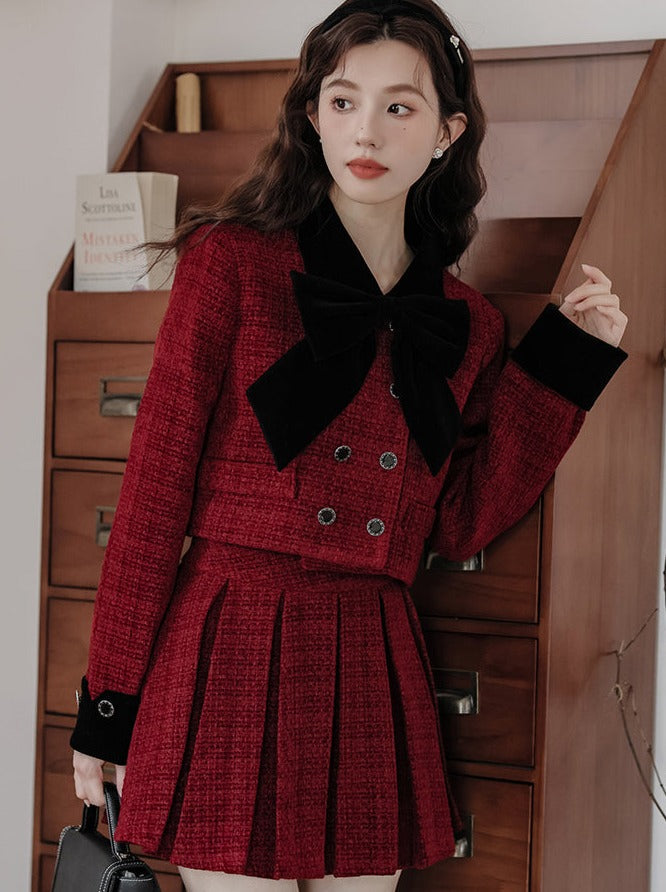 Rockjacke + Tweed Dark Girly Retro Plissee