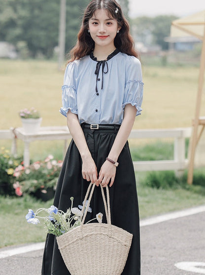 Lce Flared Long + Rock Shirt Retro Sommer Blau