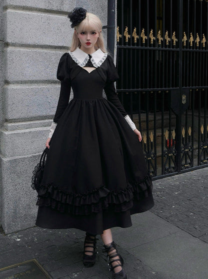 袖シンフォニーサスペンドジャケットドレスゴシックナイトショートロング