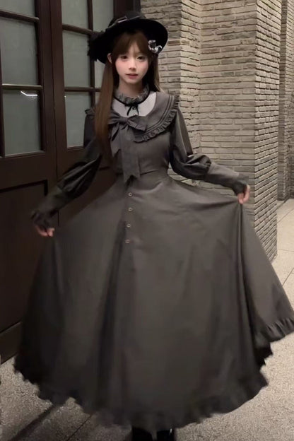 Mode Langes Kleid Elegant Retro Klassisch