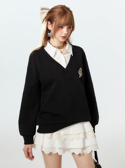 Mint Knit Loose Logo One-Point Cool