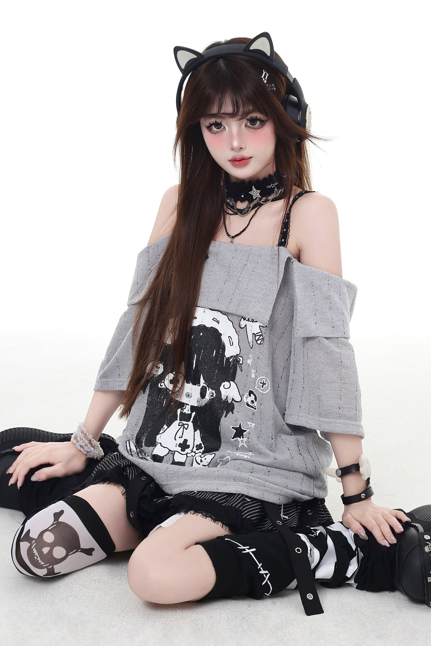 T-Shirt Strap Asia Anime Mine Dark
