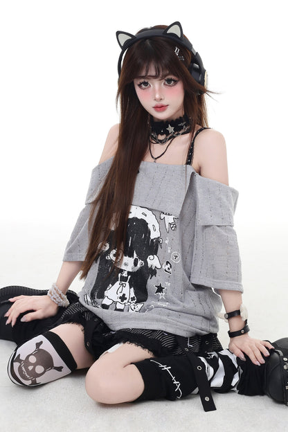 T-Shirt Strap Asia Anime Mine Dark