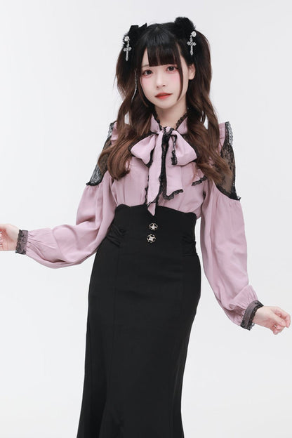 レースリボンブラウスショルダー