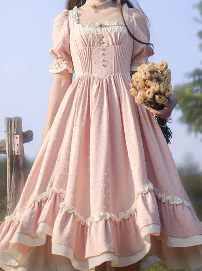 エプロン + フリルワンピース スイート + バンダナ レトロ