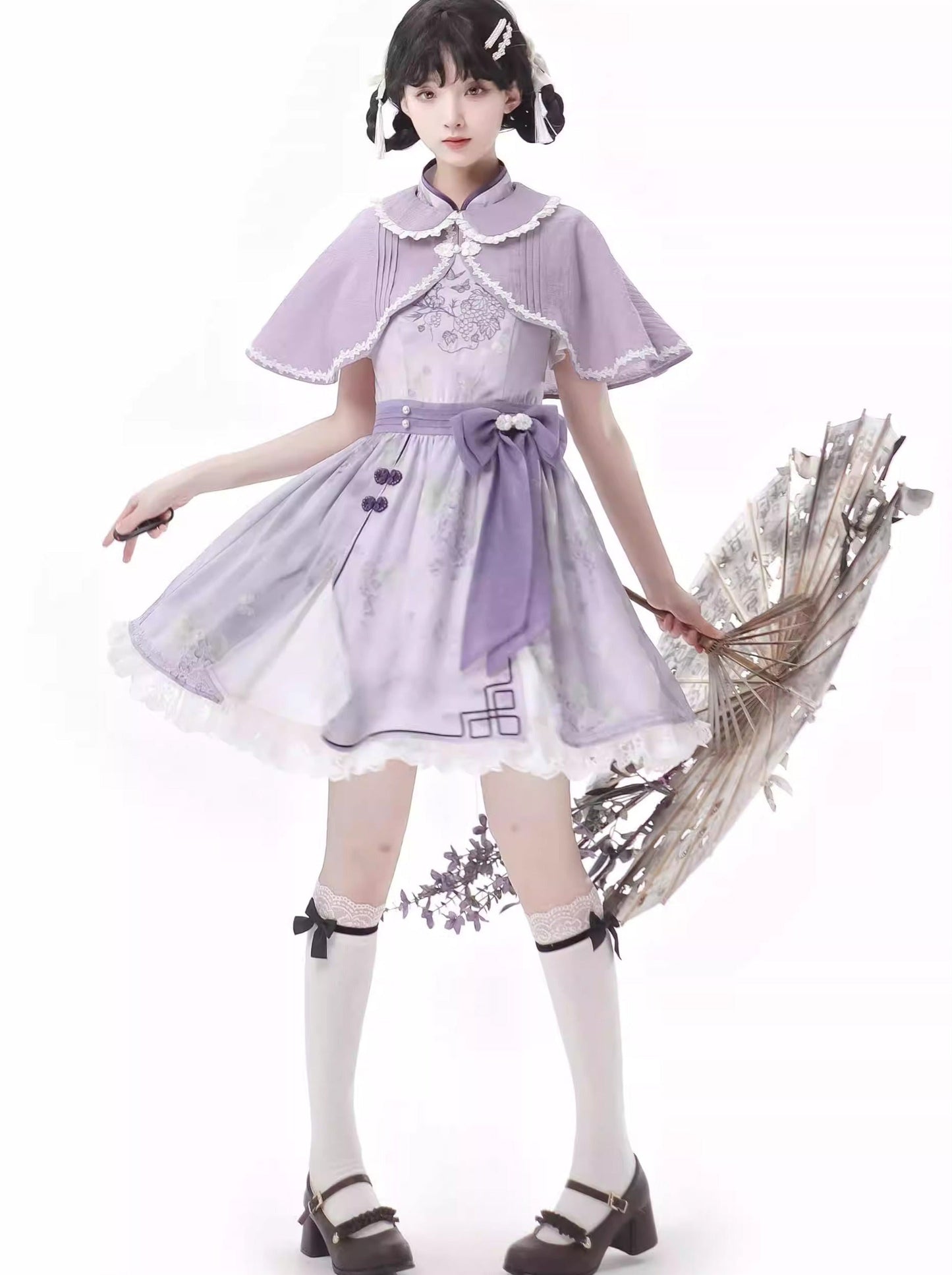 中国パープルニュードリームショールスーツライラック