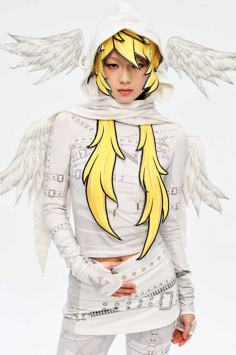 Bonnet de cheveux long animé en 3D