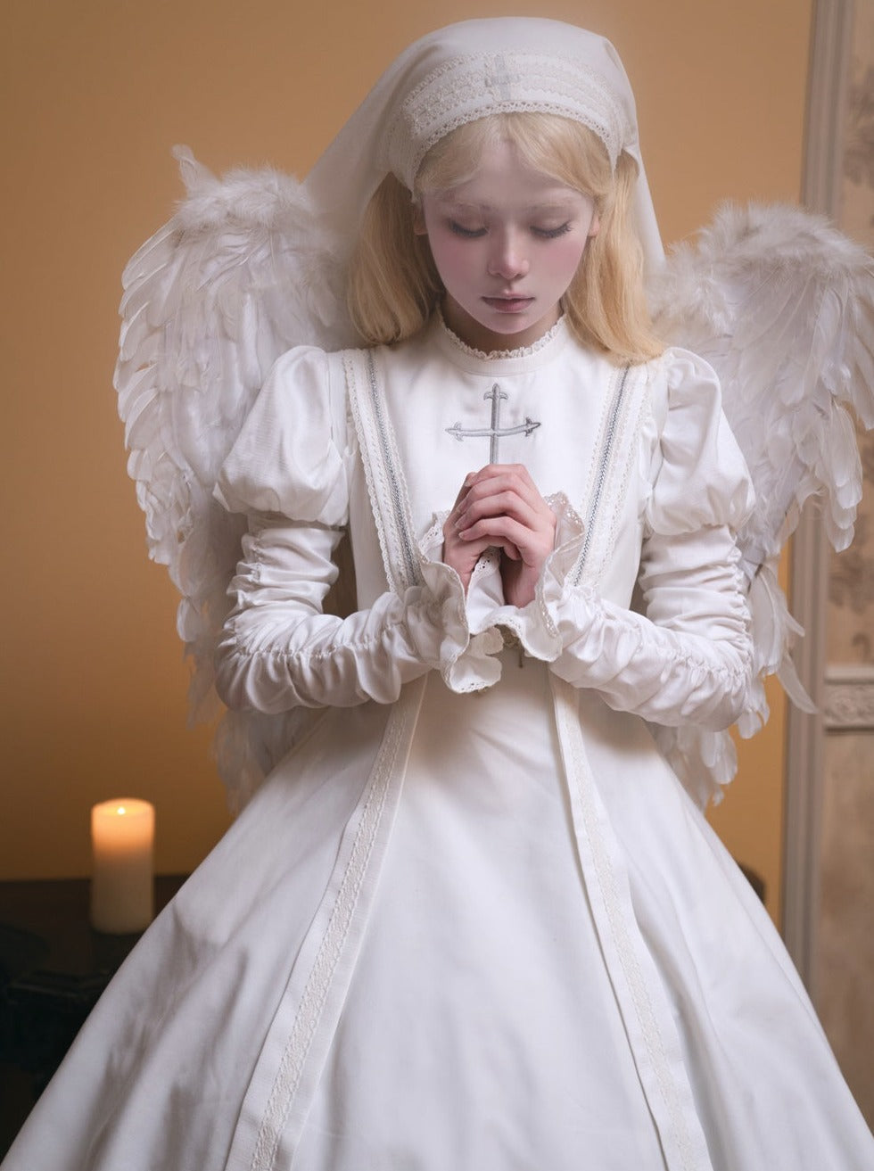 White Cross Moon Lolita Pure Dress
