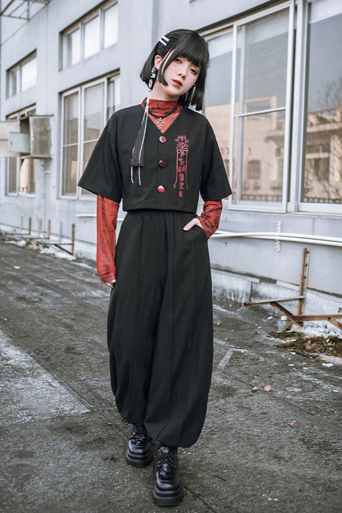 ダークパンツ チャイナランタン