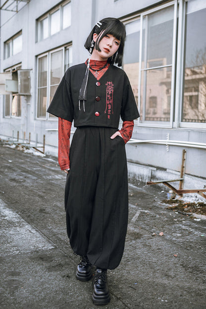 ダークパンツ チャイナランタン