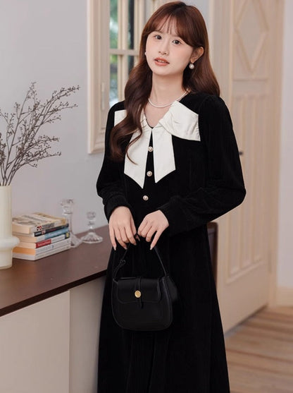 Kleid Retro Chic Französisch Stil College