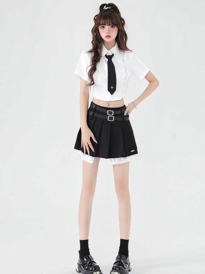 Style Shirt American Short College Tie