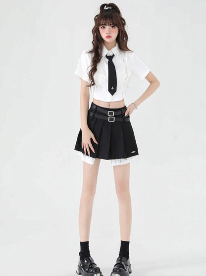 Style Shirt American Short College Tie