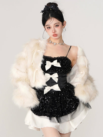 ミルクボリュームファーショートコート