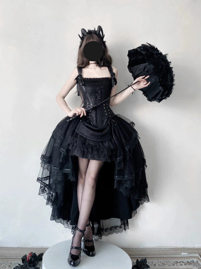 Lolita Hi-Low Princess Evening Dress - Lace-Up Back