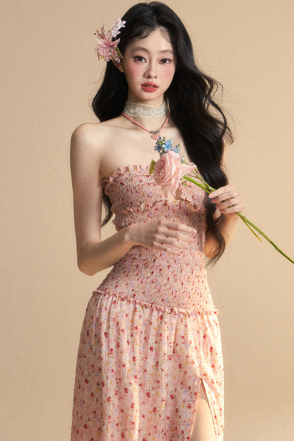 Mädchen Langes Süßes Kleid Tube Top