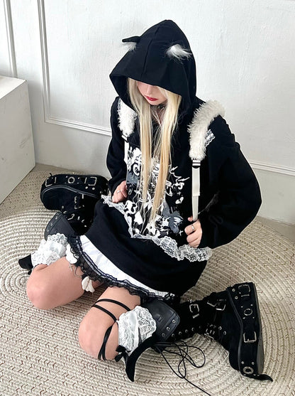 Hoodie Catgirl Over Hooded