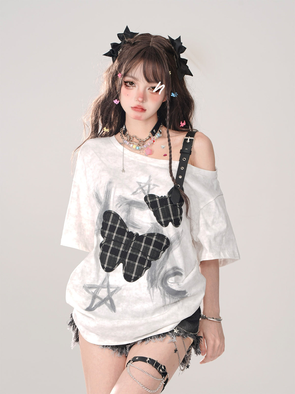 T-Shirt Sweet Loose Schultergurt Love One