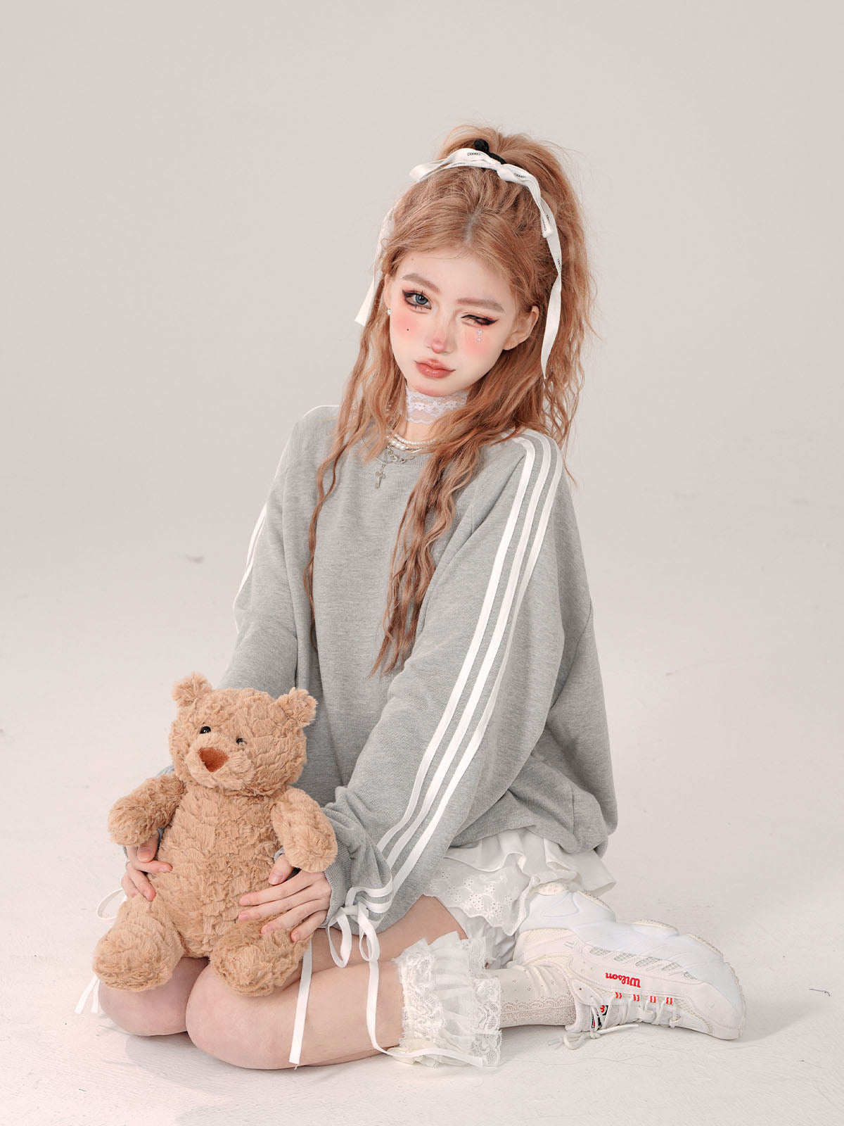 カジュアルデザインスウェットシャツサイド