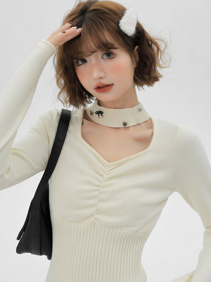 Schlankes, quadratisches Oberteil mit Taillenhalsausschnitt