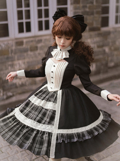 Night Check Elegant White Short + Dress Cape