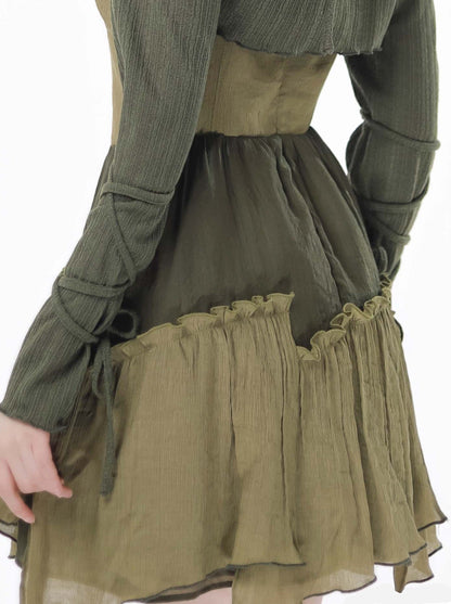 American Halter Retro Denim Green Short Jacket