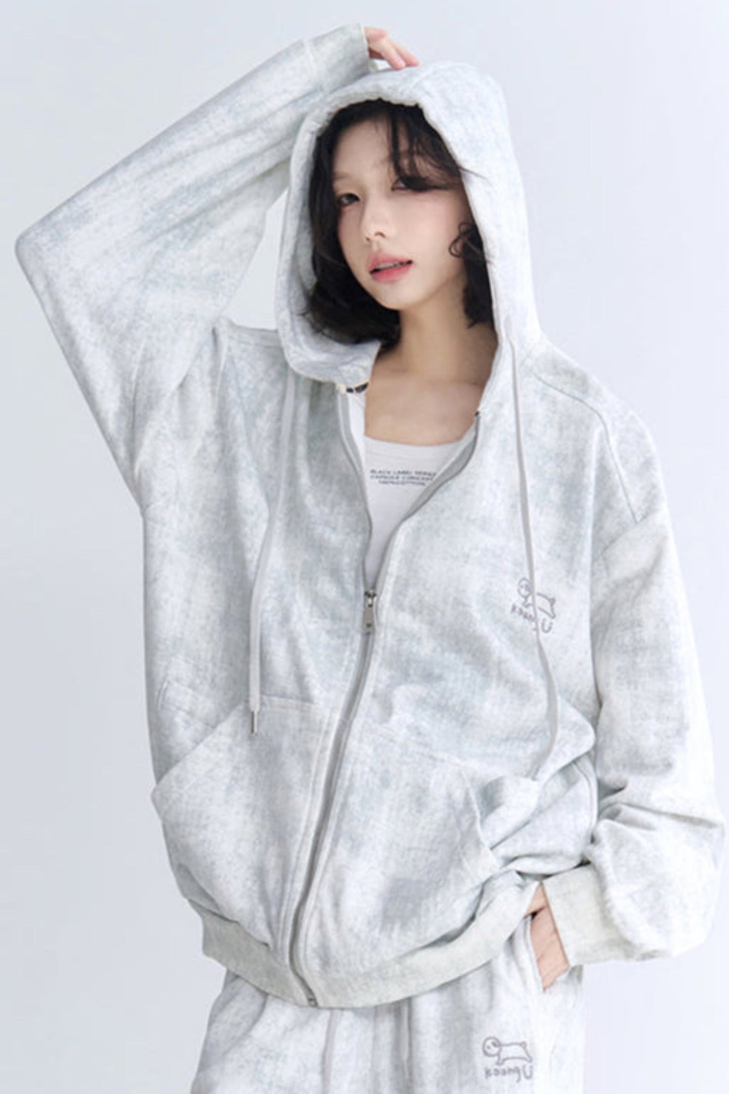 カーディガンフィット リラックスフーディーセットアップ