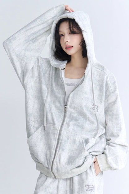 カーディガンフィット リラックスフーディーセットアップ