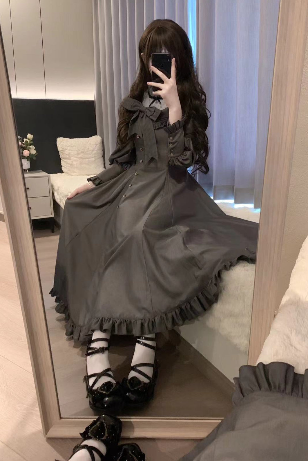 Mode Langes Kleid Elegant Retro Klassisch