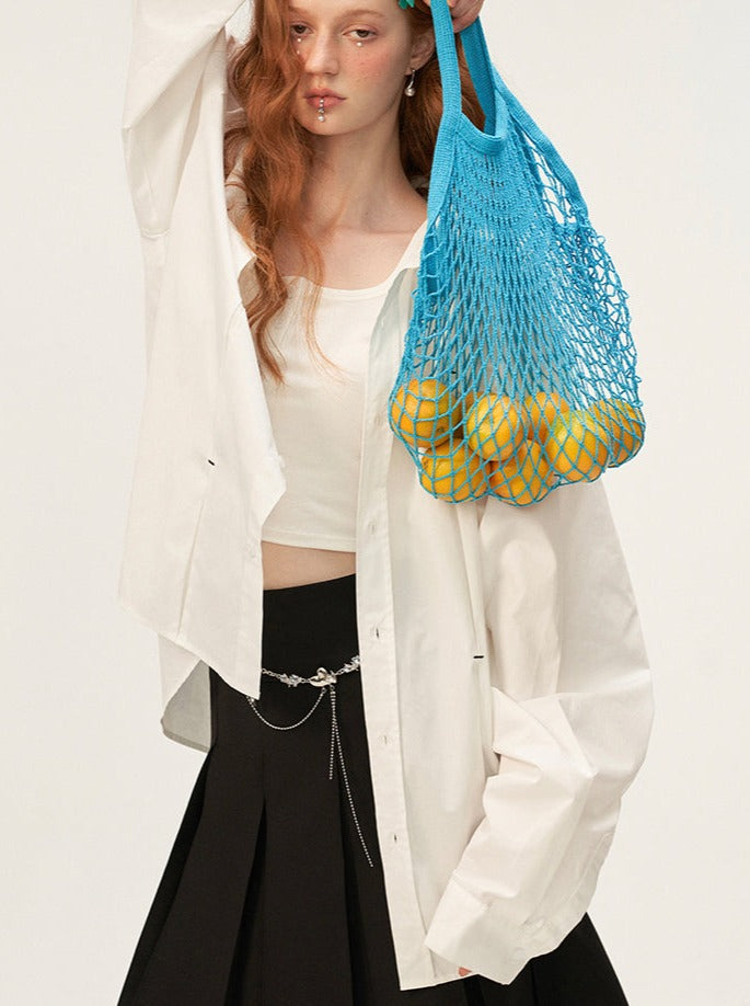 プリーツフードシャツ デコンストラクト ダーク