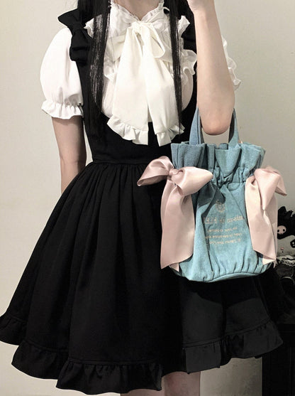 Dream Crystal Sweet Spitzen-Shirt mit Puffärmeln