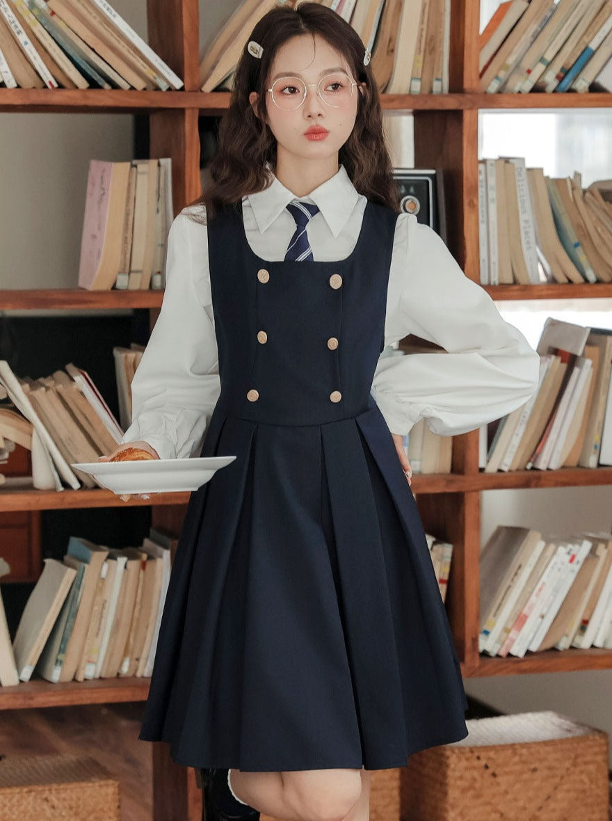 Retro Dress Bottled Shirt Style College American