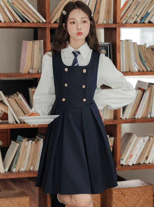 Retro Dress Bottled Shirt Style College American