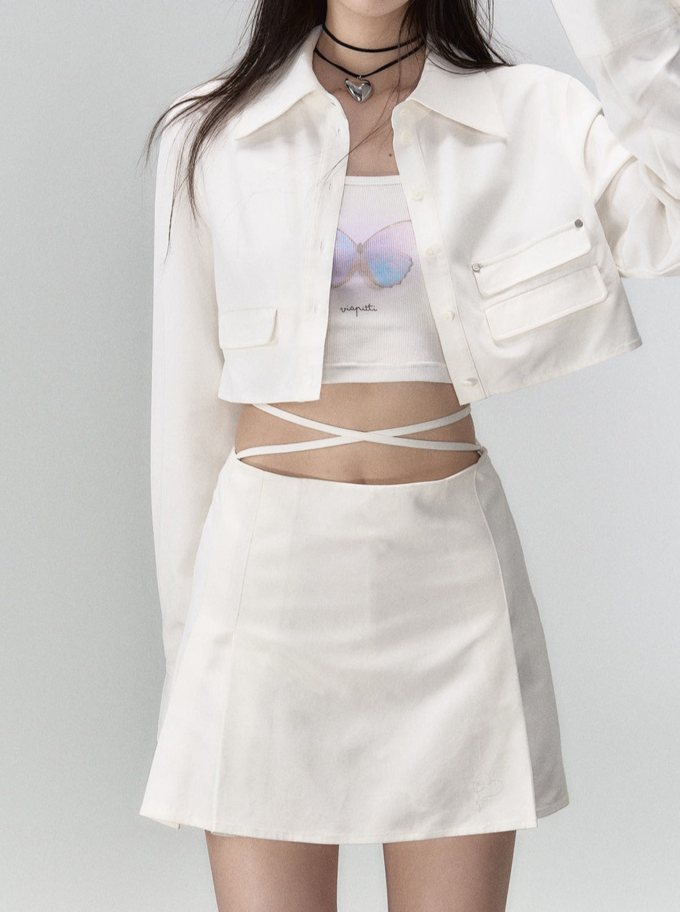 Fashionable Skirt Two-piece Jacket Coat + Short