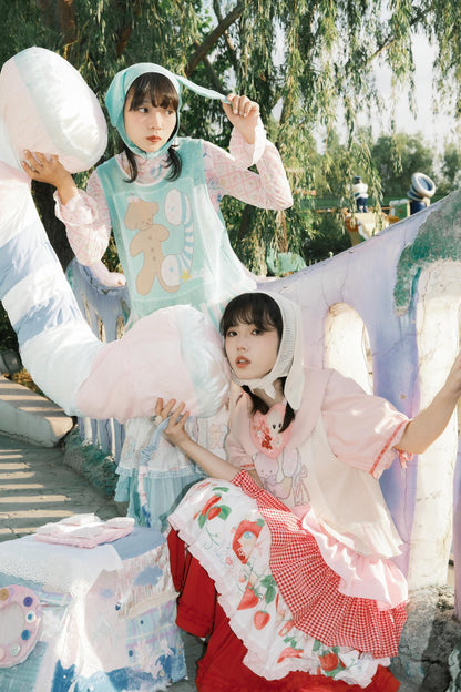 サブカルチャー動物帽子メッシュベスト+