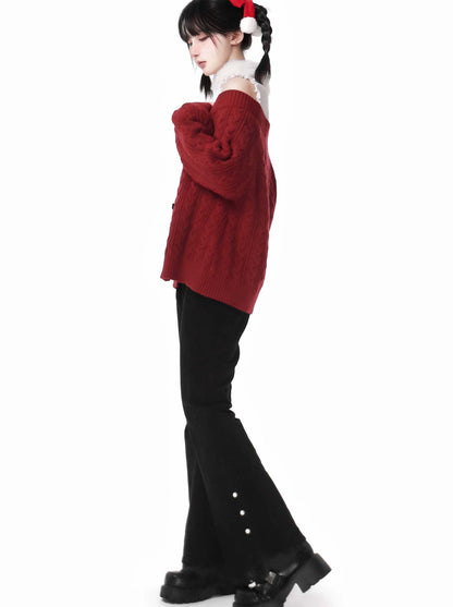 スノーフレグランス ラビットファーコート オフワードスリーブ セータースーツ