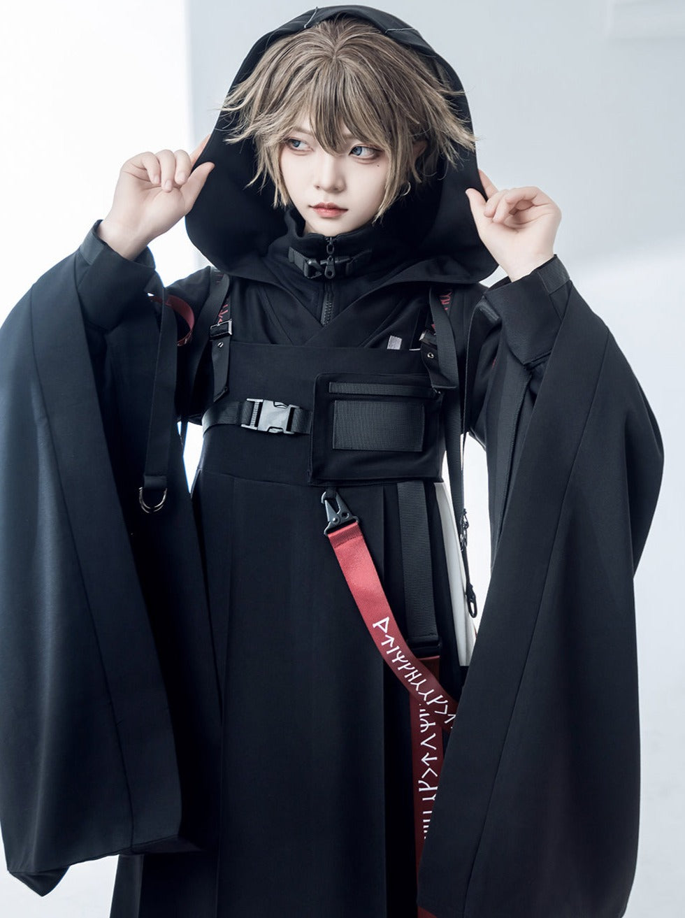 スカートインナージャンパートップスクール+フード付きカーディガン+ウエストランド