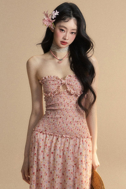 Mädchen Langes Süßes Kleid Tube Top