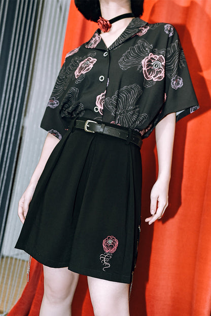 フラワーハーフチャイナボーンパンツ