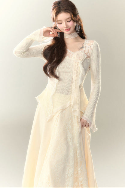 ワイルドティーホワイト+フェアリーロングイレギュラートップスカート